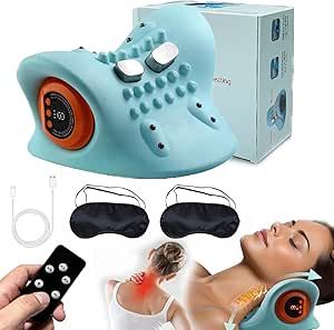 Neck Massager Pillow, Portable Neck Stretcher with Heat